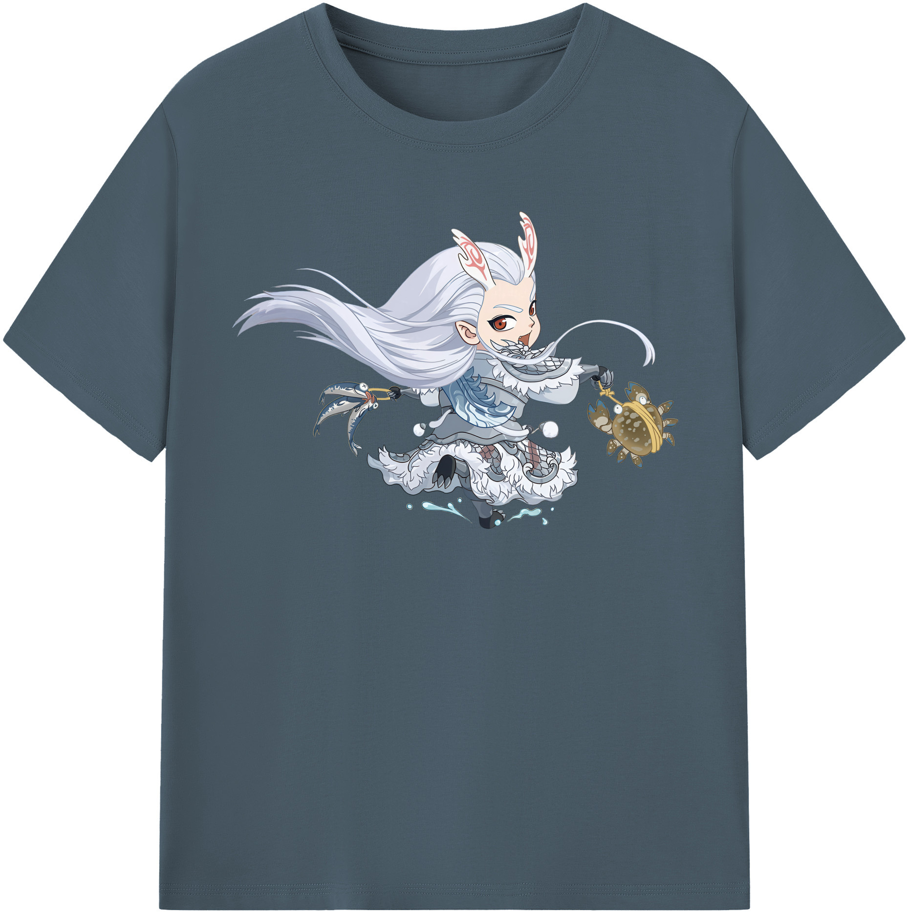 （画像用） Ne Zha 2 ナタ 魔童の大暴れ 綿100％半袖Tシャツ（フロントプリント）